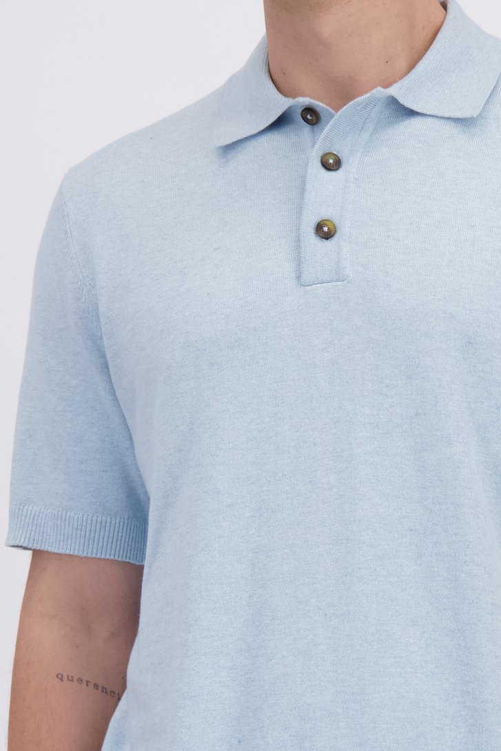 Détail de Polo bleu clair à manches courtes de Only & Sons pour Hommes