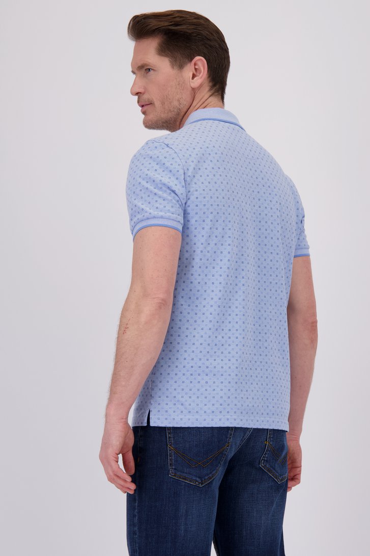 Polo bleu clair avec imprimé bleu fin de Dansaert Blue pour Hommes