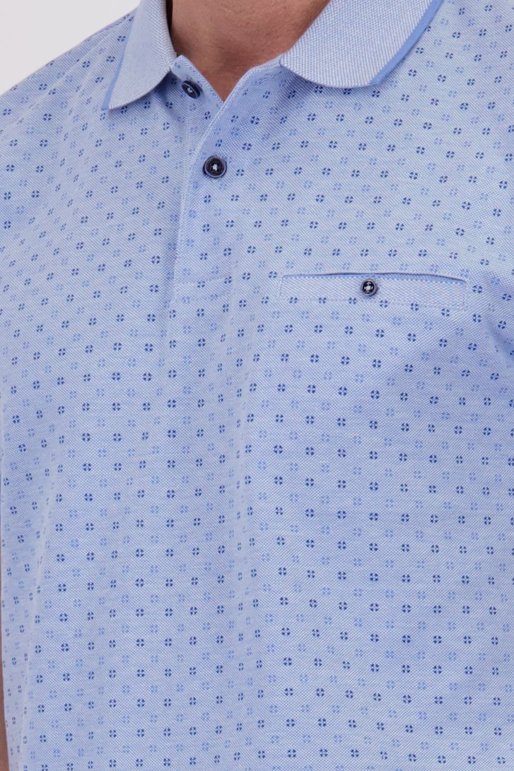 Polo bleu clair avec imprimé bleu fin de Dansaert Blue pour Hommes