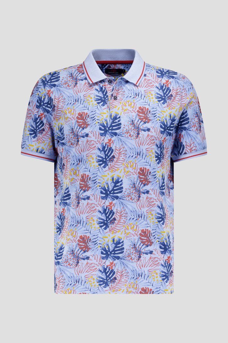 Polo bleu clair avec imprimé de feuilles de Dansaert Blue pour Hommes