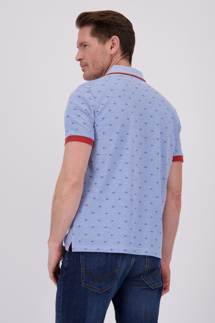 Polo bleu clair avec imprimé de poissons de Dansaert Blue pour Hommes