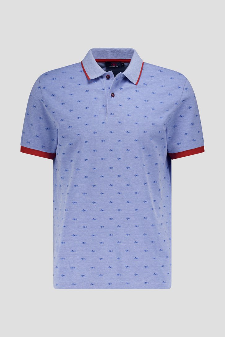 Polo bleu clair avec imprimé de poissons de Dansaert Blue pour Hommes