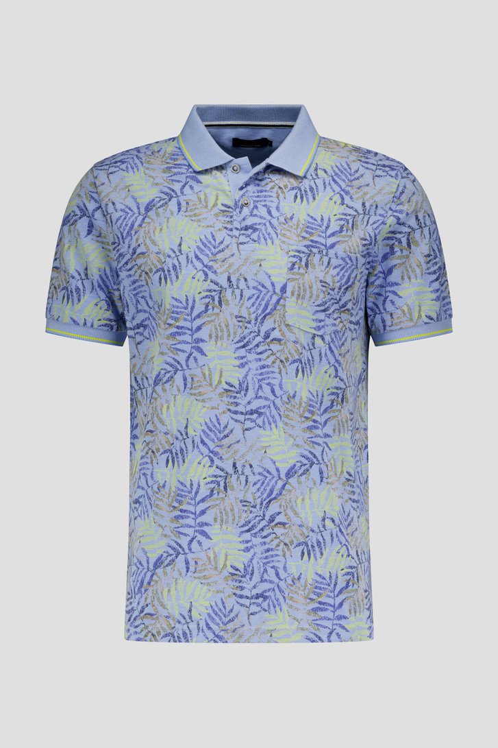 Polo bleu clair avec imprimé feuillage de Dansaert Blue pour Hommes