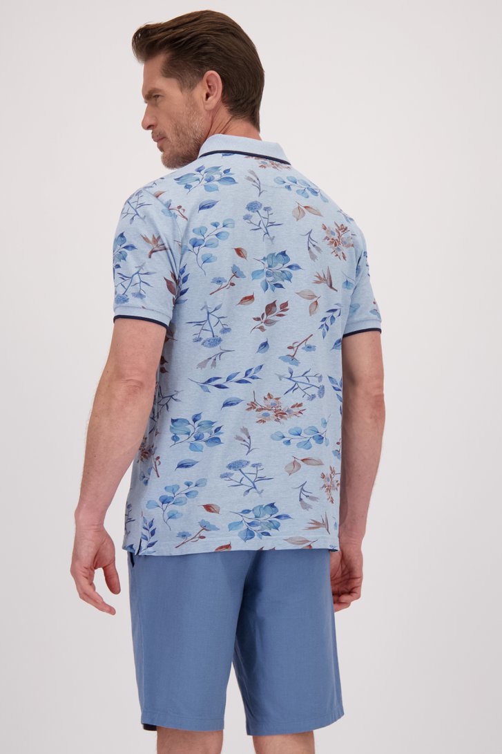 Le dos de Polo bleu clair avec motif feuillage de Dansaert Blue pour Hommes