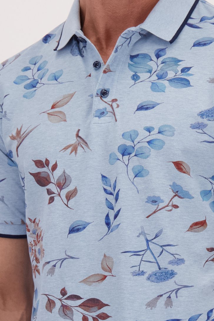 Détail de Polo bleu clair avec motif feuillage de Dansaert Blue pour Hommes