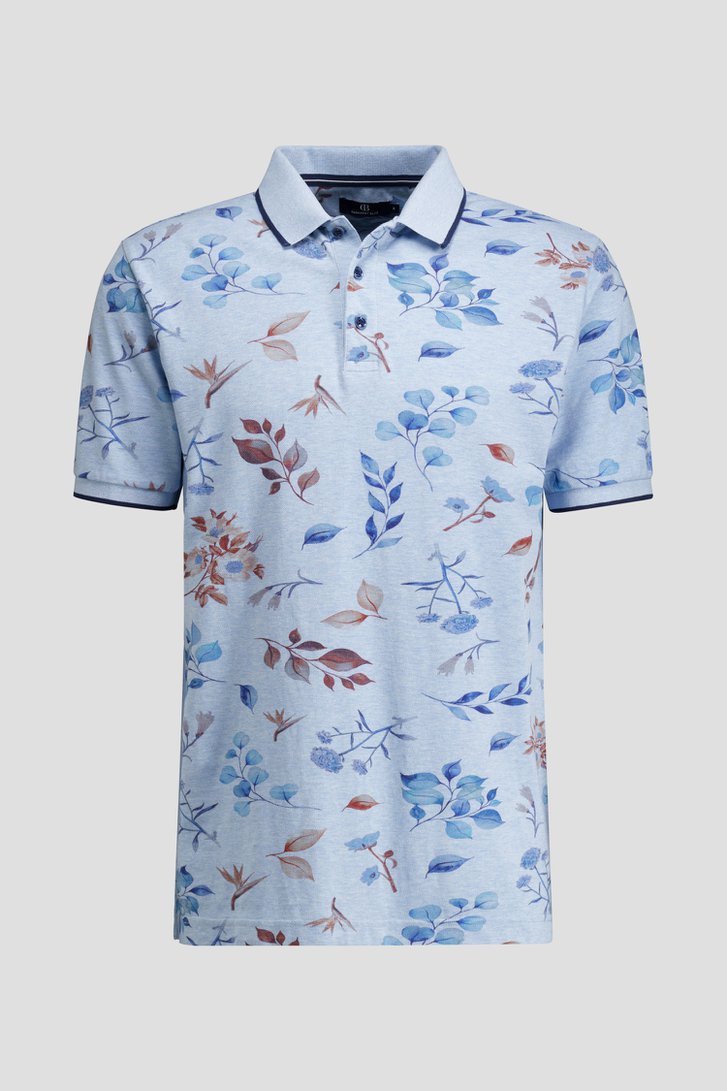 Photo produit 1 de Polo bleu clair avec motif feuillage de Dansaert Blue pour Hommes