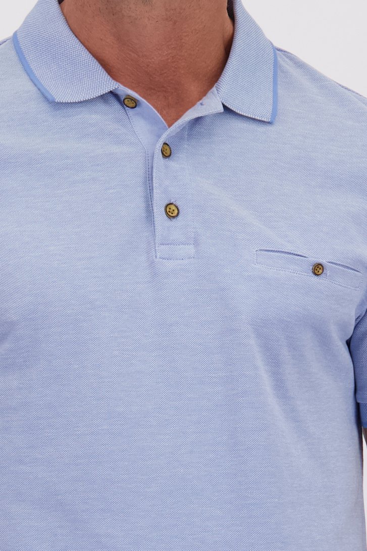 Détail de Polo bleu clair chiné de Dansaert Blue pour Hommes