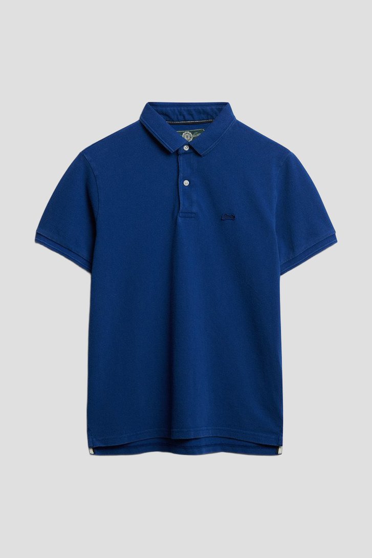 Photo produit 1 de Polo bleu en tissu piqué de Superdry pour Hommes