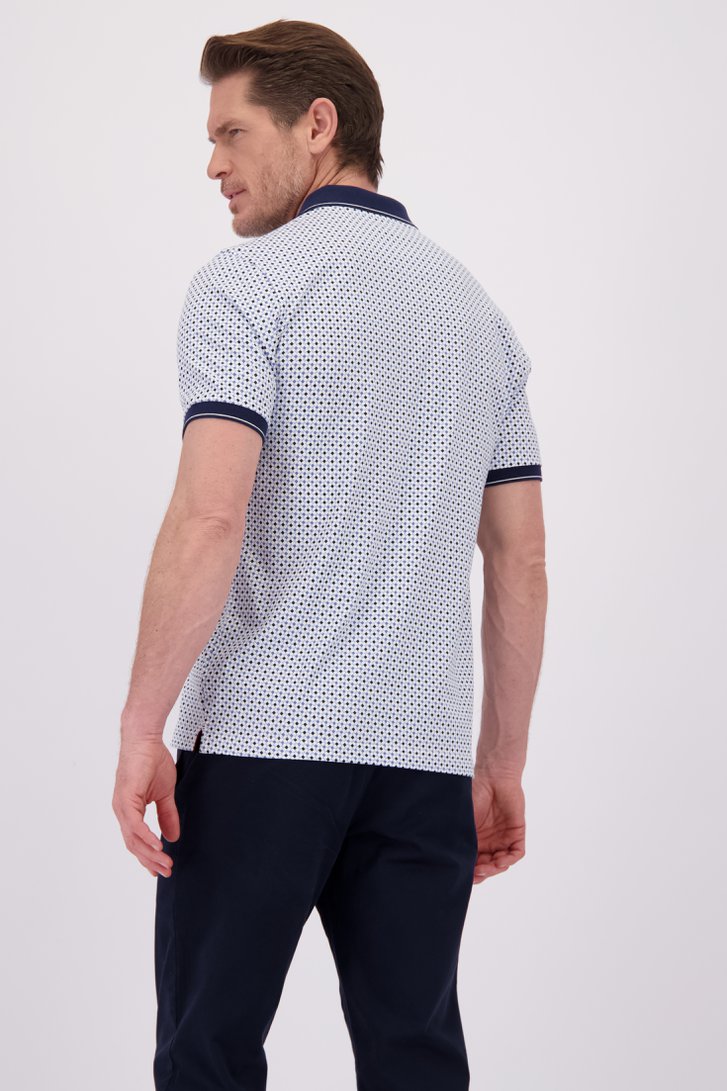 Le dos de Polo bleu et blanc à imprimé de Dansaert Blue pour Hommes