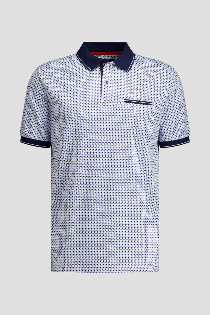 Photo produit 1 de Polo bleu et blanc à imprimé de Dansaert Blue pour Hommes