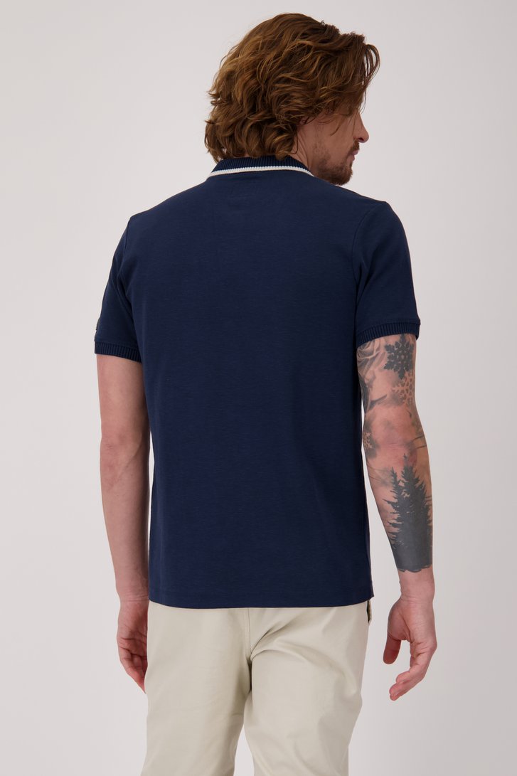 Polo bleu foncé à col blanc de Bluefields pour Hommes
