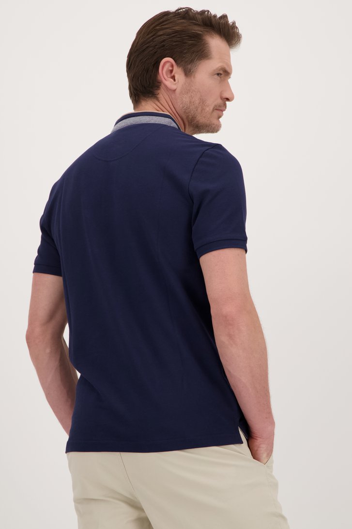 Polo bleu foncé à col rond	 de Dansaert Blue pour Hommes