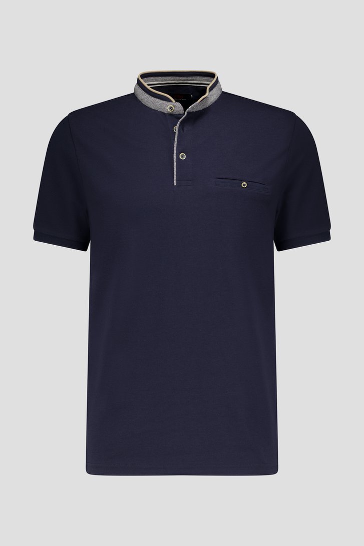 Polo bleu foncé à col rond	 de Dansaert Blue pour Hommes
