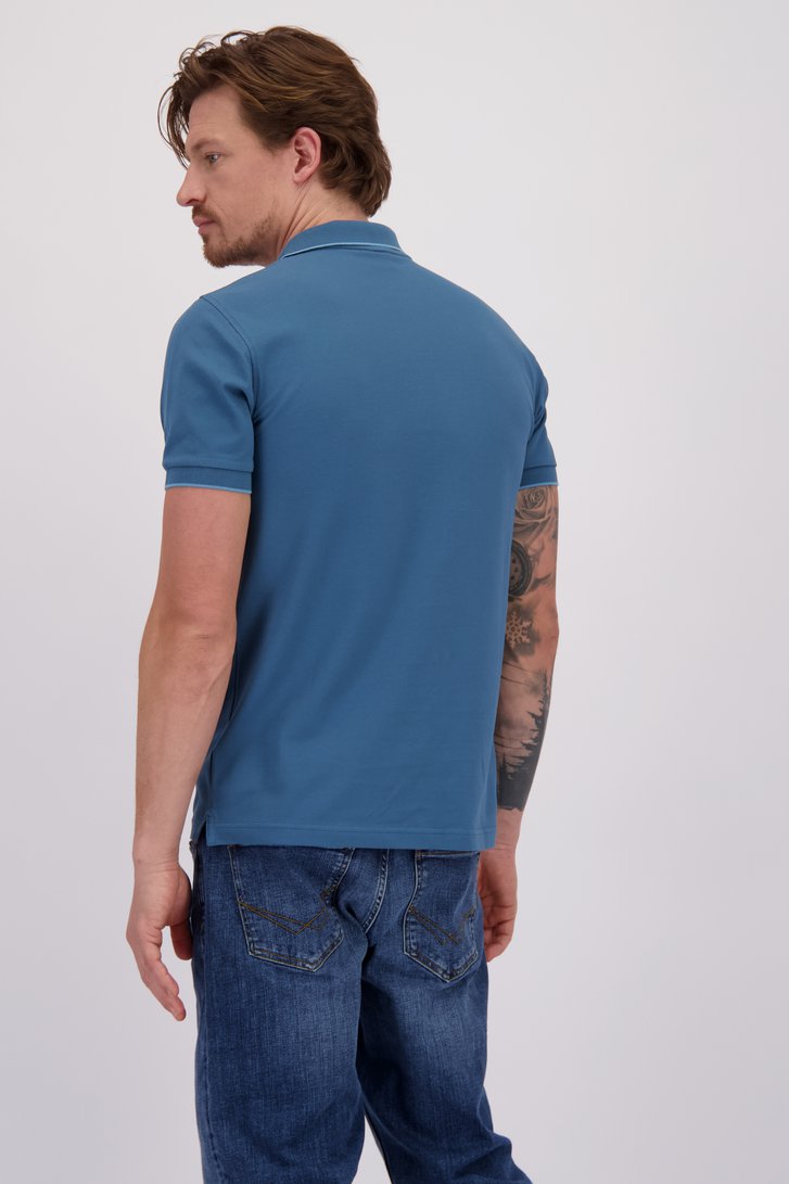 Le dos de Polo bleu foncé avec accent bleu clair de Sun68 pour Hommes