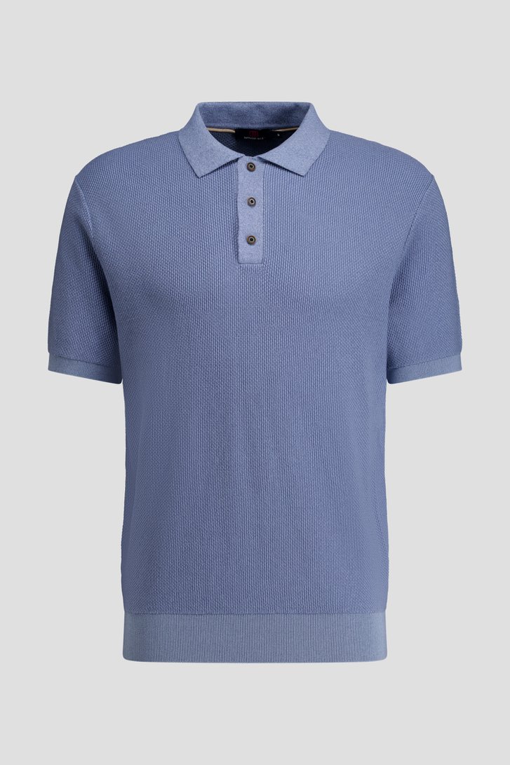 Photo produit 1 de Polo bleu foncé en maille structurée de Dansaert Blue pour Hommes