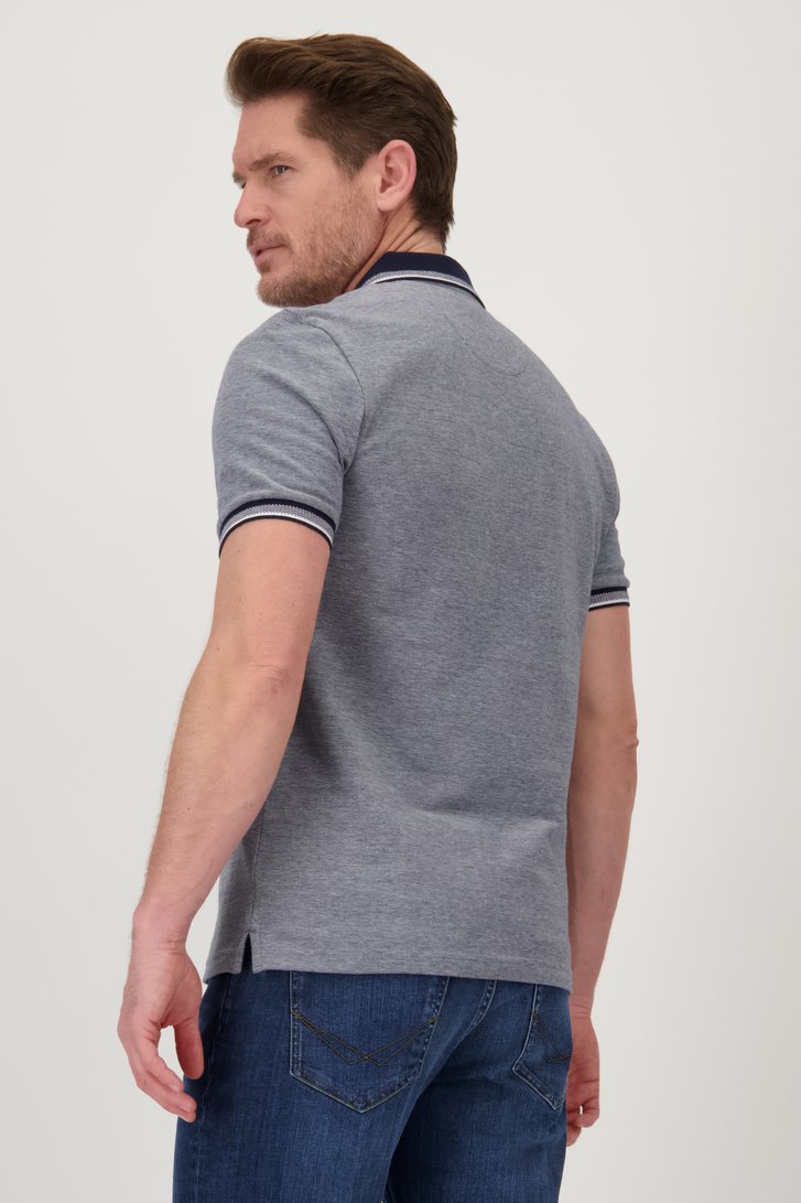 Polo bleu  mélangé avec poche poitrine de Dansaert Blue pour Hommes