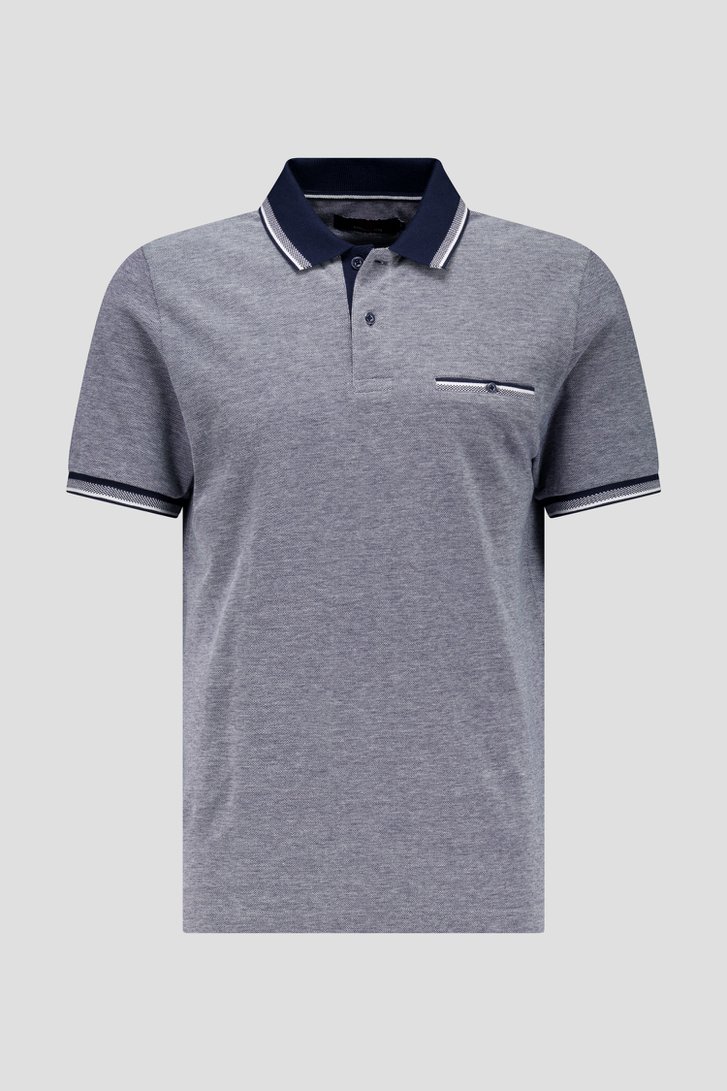 Polo bleu  mélangé avec poche poitrine de Dansaert Blue pour Hommes