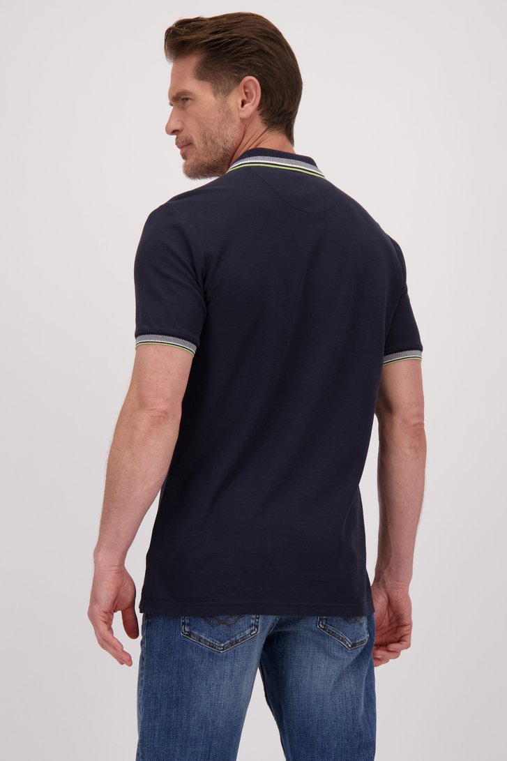 Le dos de Polo bleu nuit avec accent blanc de Dansaert Blue pour Hommes