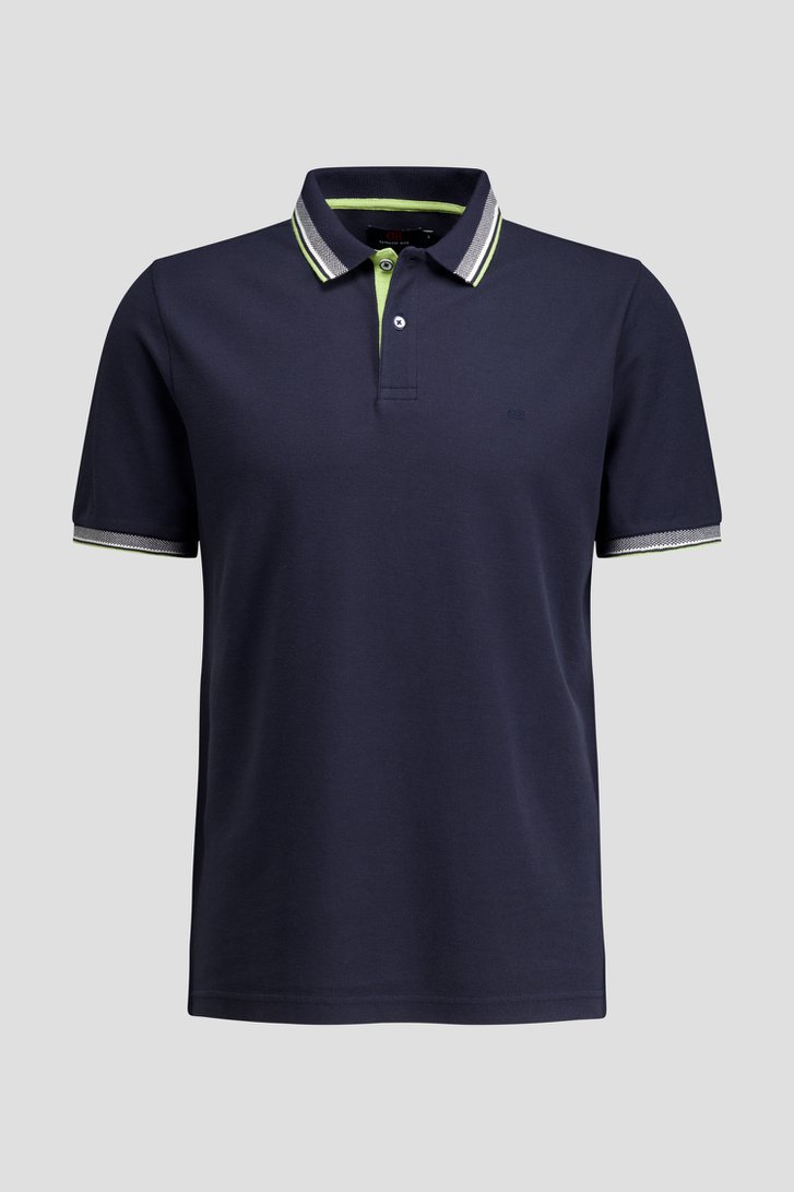 Photo produit 1 de Polo bleu nuit avec accent blanc de Dansaert Blue pour Hommes