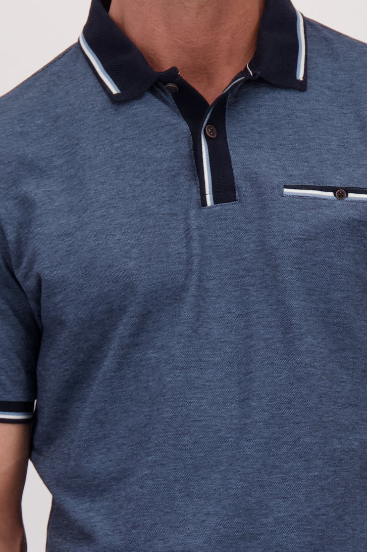 Détail de Polo bleue à manches courtes de Dansaert Blue pour Hommes