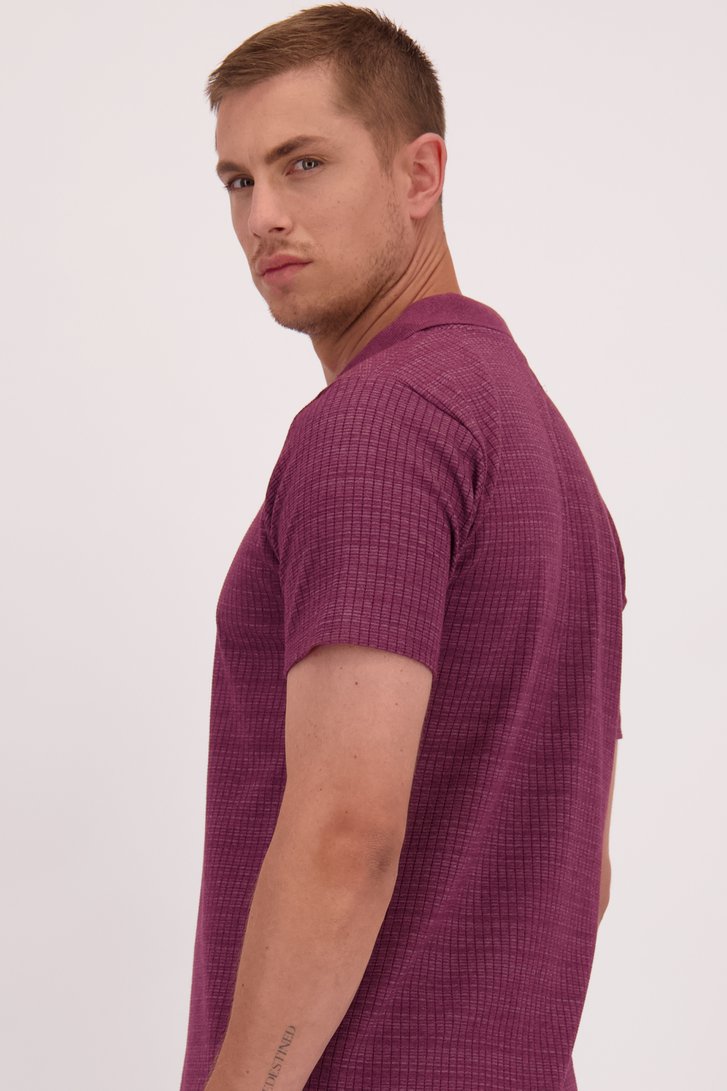 Le dos de Polo bordeaux à manches courtes de Casual Five pour Hommes
