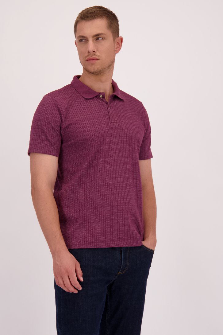 Le devant de Polo bordeaux à manches courtes de Casual Five pour Hommes