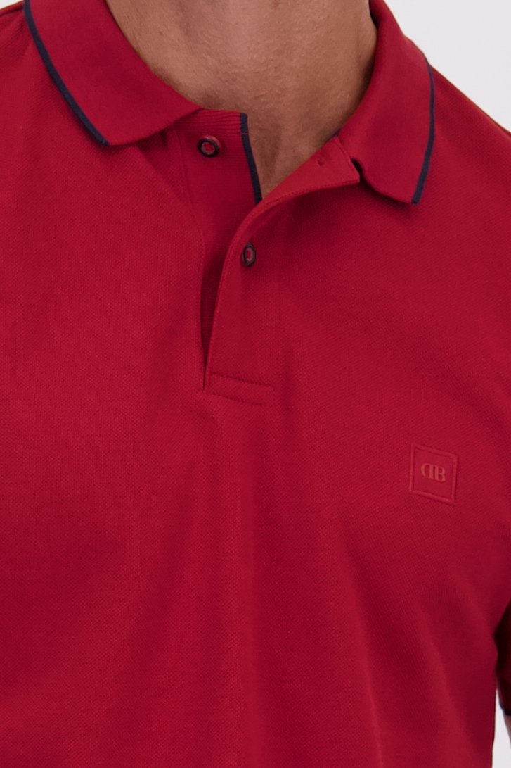 Détail de Polo bordeaux à manches courtes de Dansaert Blue pour Hommes