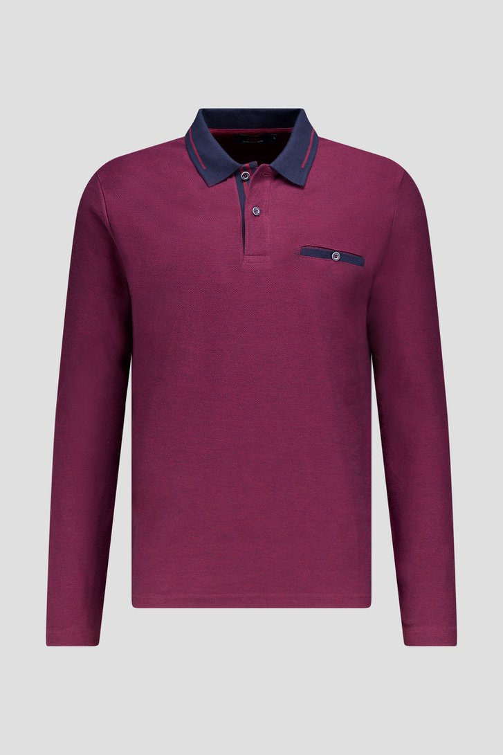 Photo produit 1 de Polo bordeaux à manches longues de Dansaert Blue pour Hommes
