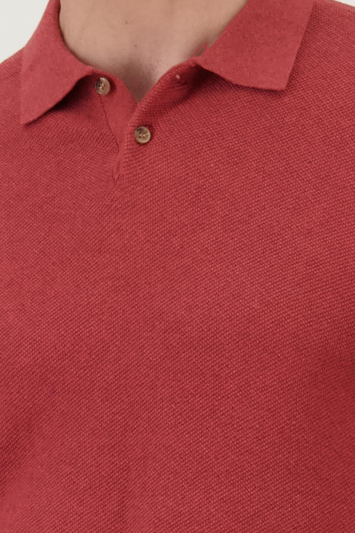 Polo bordeaux à texture gaufrée de Upper East pour Hommes