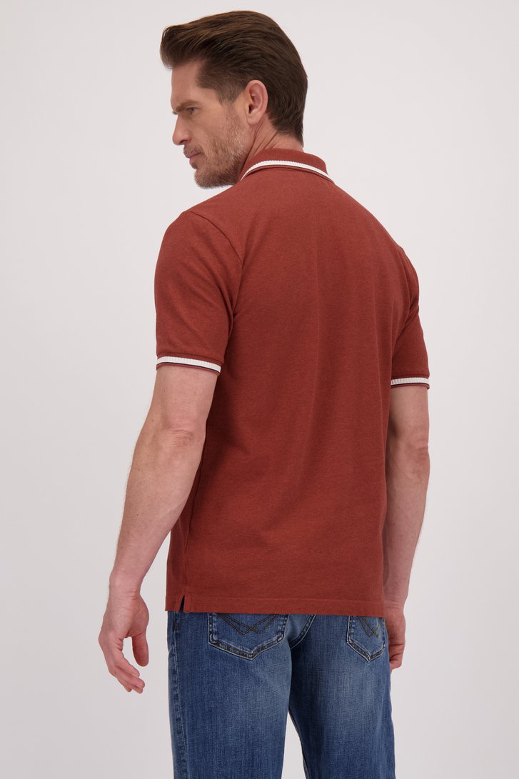 Le dos de Polo brune avec détails blancs et bleus de Dansaert Blue pour Hommes