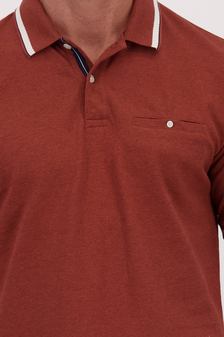 Détail de Polo brune avec détails blancs et bleus de Dansaert Blue pour Hommes