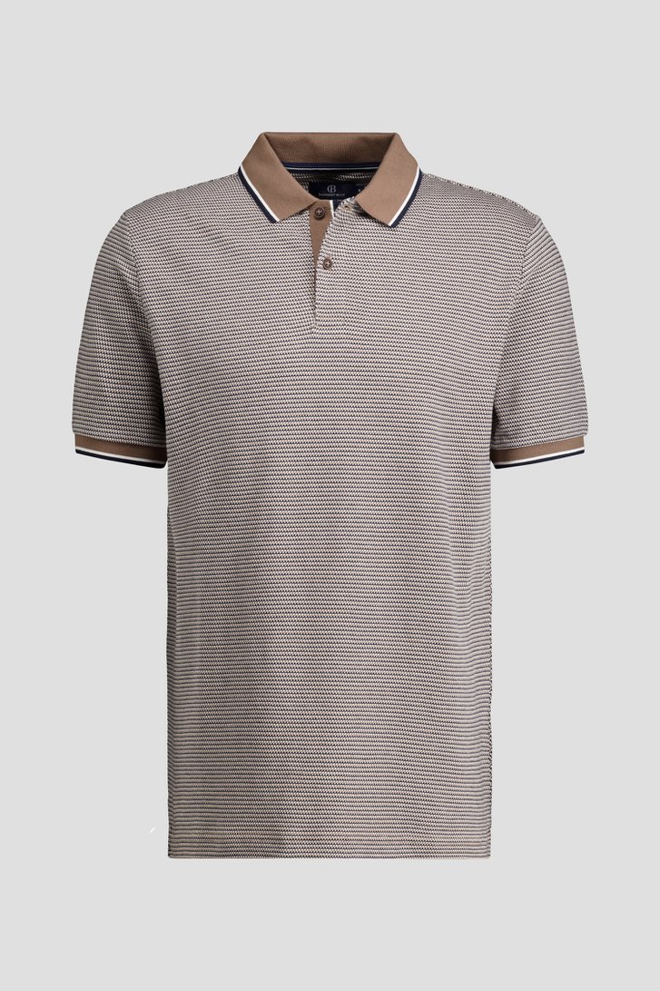 Photo produit 1 de Polo brune avec motif bleu-blanc de Dansaert Blue pour Hommes