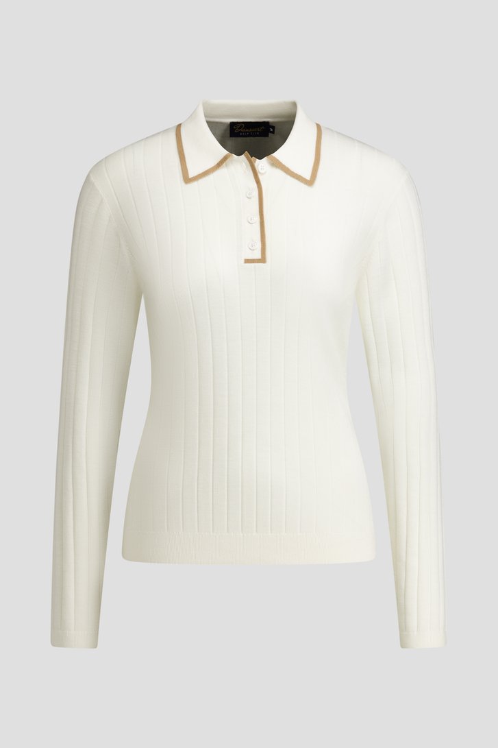 Photo produit 1 de Polo de golf blanc à manches longues de Dansaert Golf Club pour Femmes