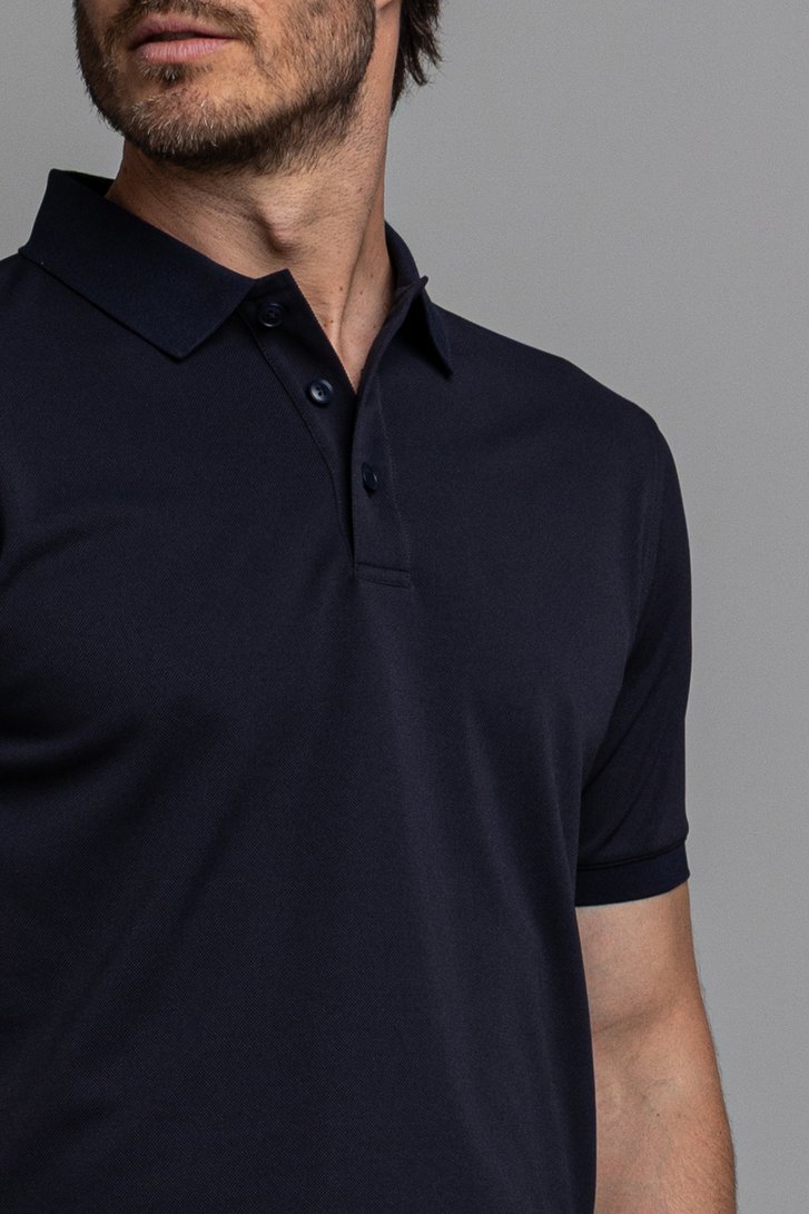 Détail de Polo de golf bleu foncé à manches courtes de Dansaert Golf Club pour Hommes