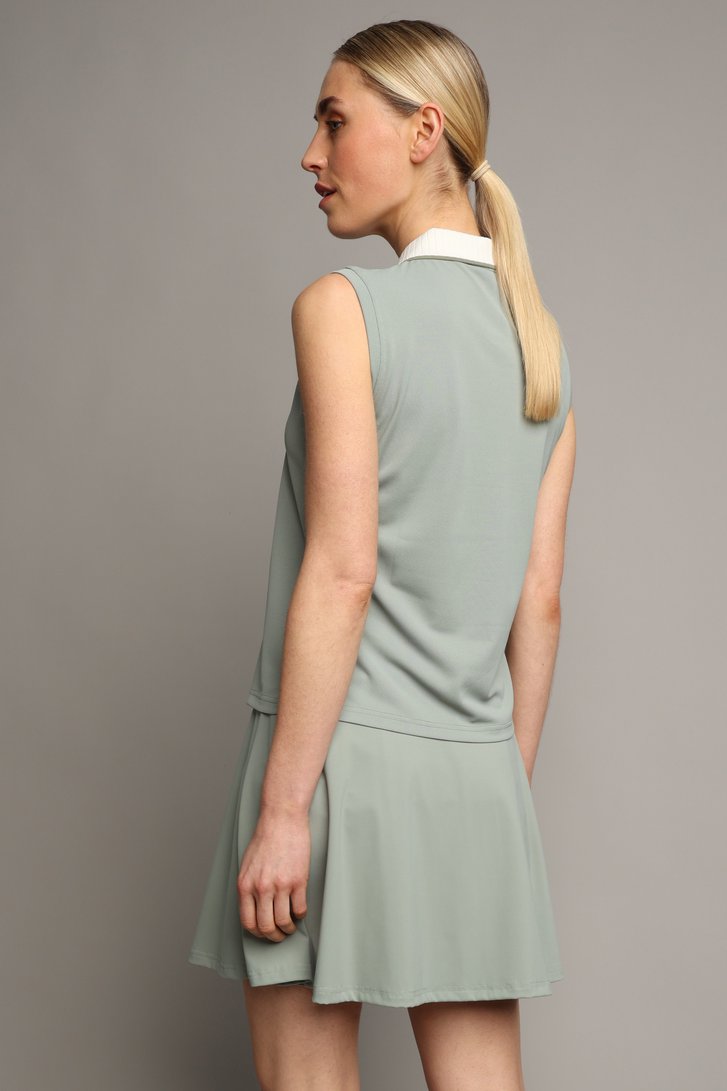 Le dos de Polo de golf sans manches vert de Dansaert Golf Club pour Femmes