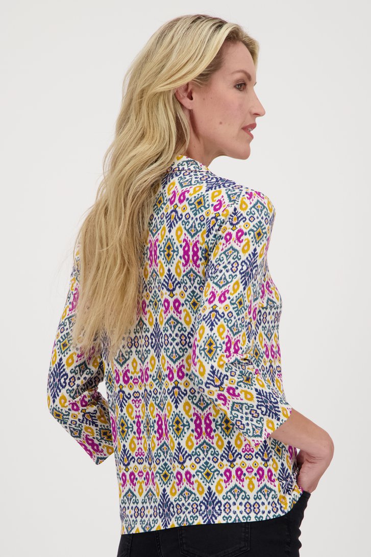 Polo écru avec imprimé coloré de Claude Arielle pour Femmes