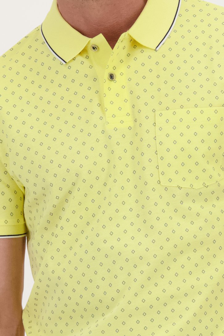 Polo jaune clair à imprimé fin	 de Dansaert Blue pour Hommes
