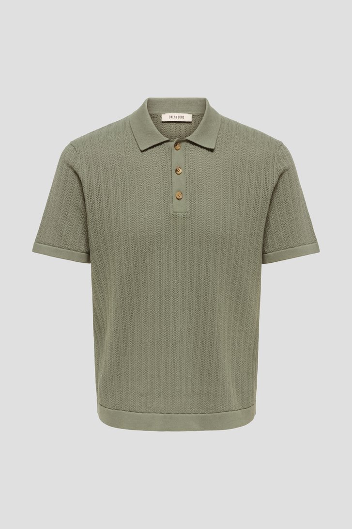 Photo produit 1 de Polo kaki en tissu texturé de Only & Sons pour Hommes