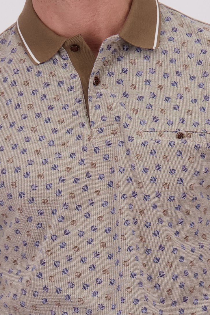 Polo marron à imprimé bleu de Dansaert Blue pour Hommes