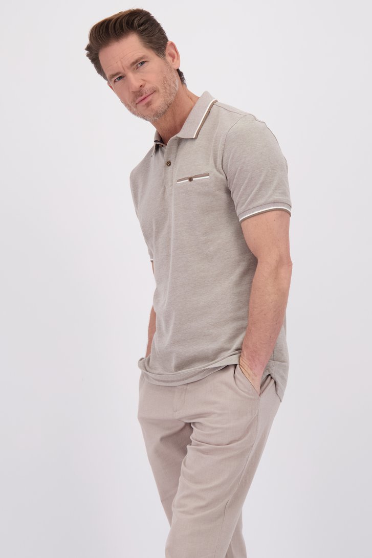 Le devant de Polo marron à manches courtes de Dansaert Blue pour Hommes