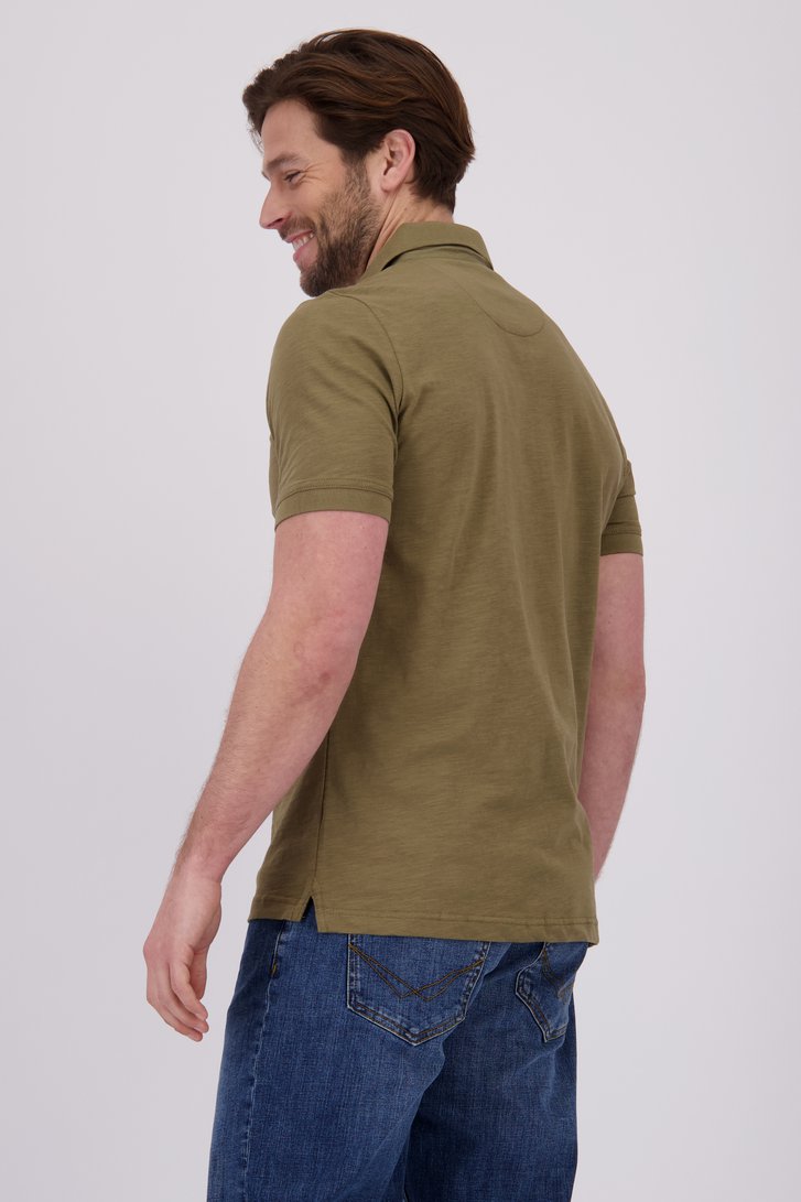 Polo marron à texture rayée de Ravøtt pour Hommes