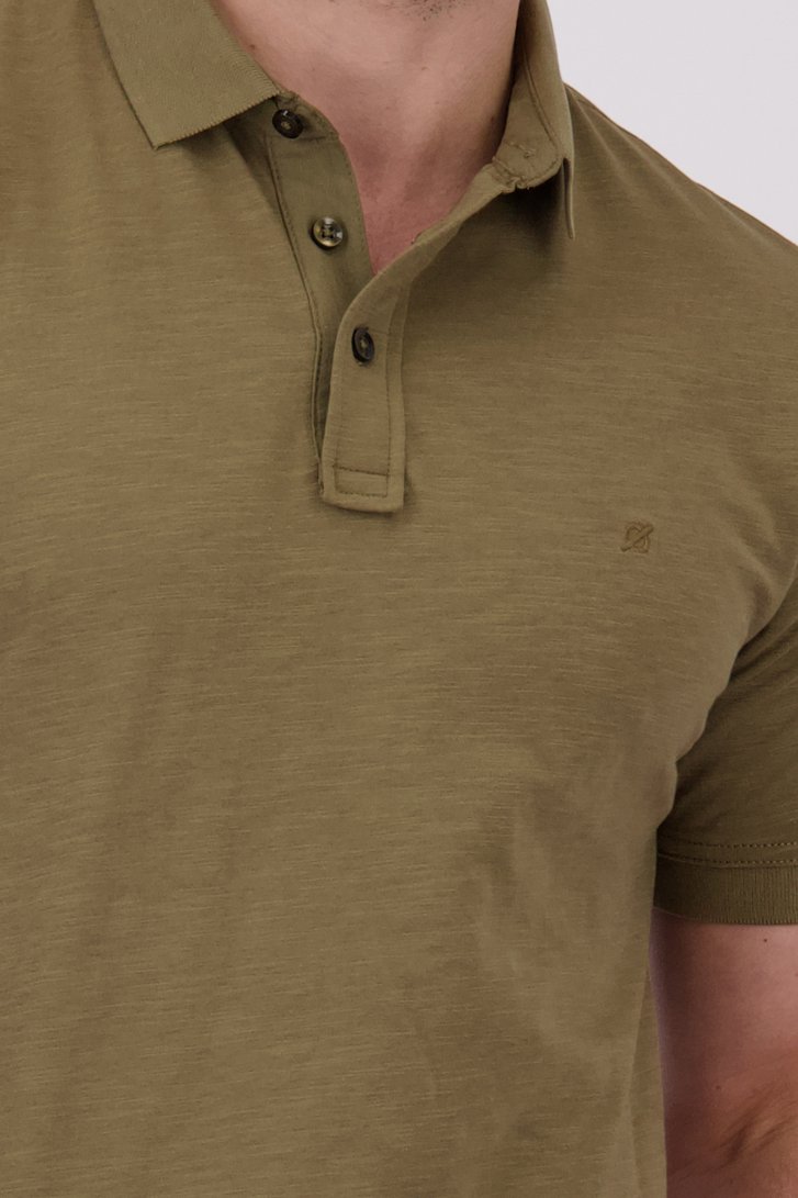 Polo marron à texture rayée de Ravøtt pour Hommes
