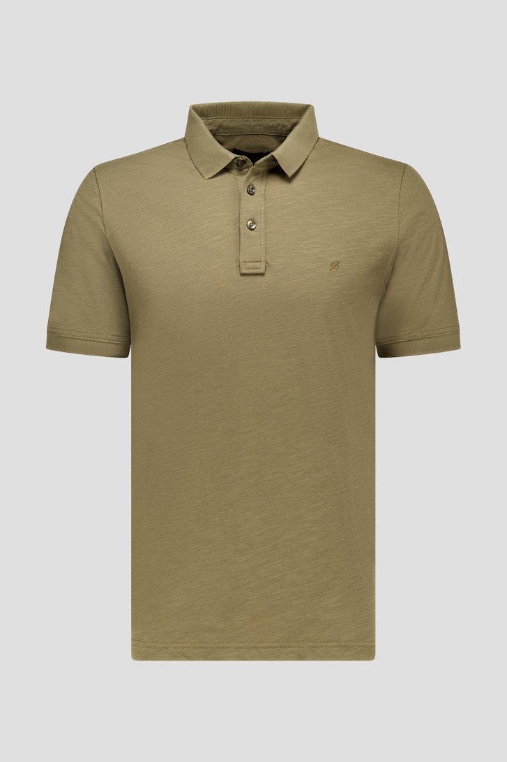Polo marron à texture rayée de Ravøtt pour Hommes