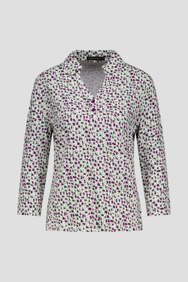 Productfoto 1 van Polo met paars-groene print door Claude Arielle voor Dames