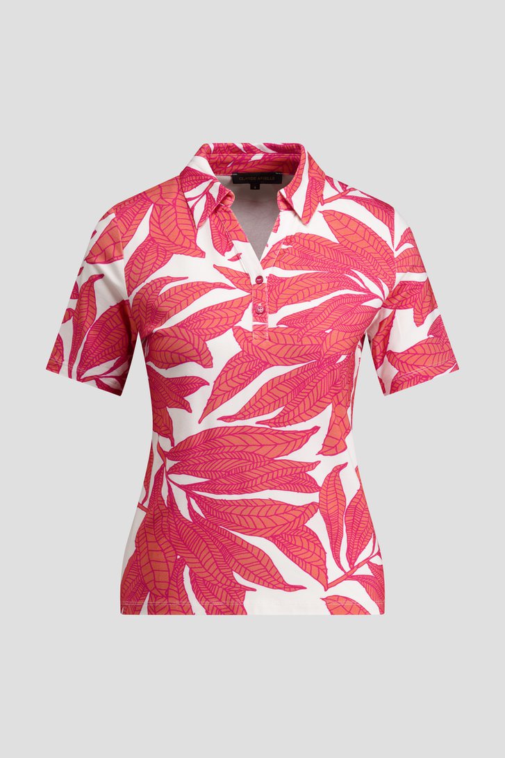 Productfoto 1 van Polo met roze-oranje print door Claude Arielle voor Dames