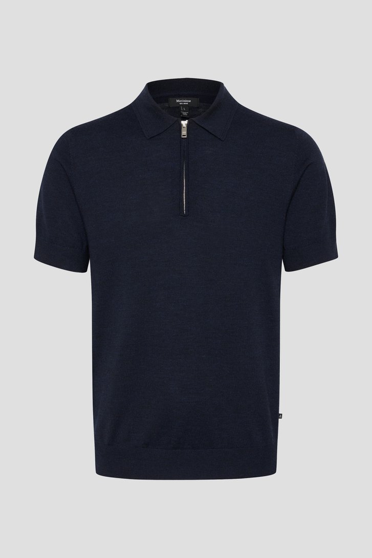 Photo produit 1 de Polo navy avec courte fermeture zippée de Matinique pour Hommes