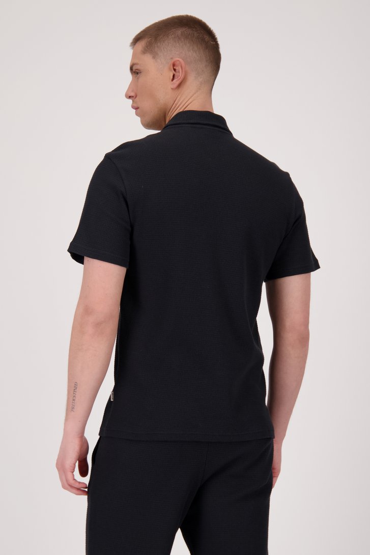 Polo noir avec fermeture à glissière courte de ONLY & SONS pour Hommes