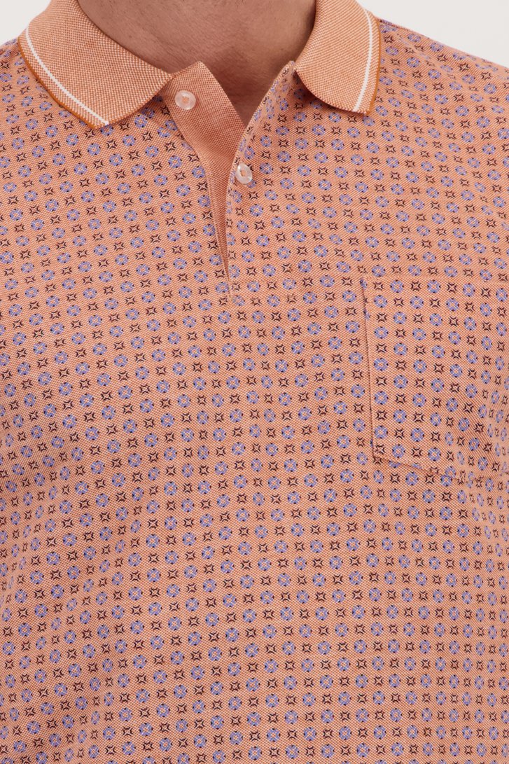 Polo orange clair avec motif fin de Dansaert Blue pour Hommes