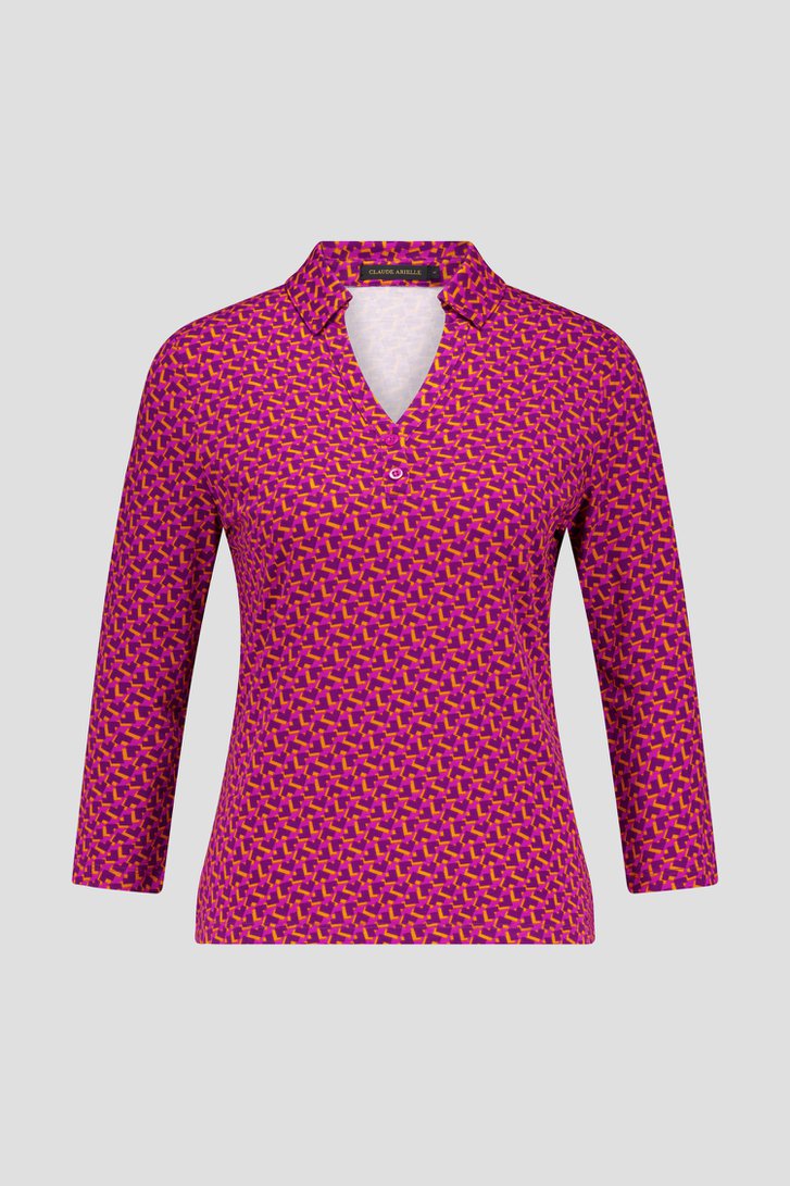 Polo orange-violet de Claude Arielle pour Femmes