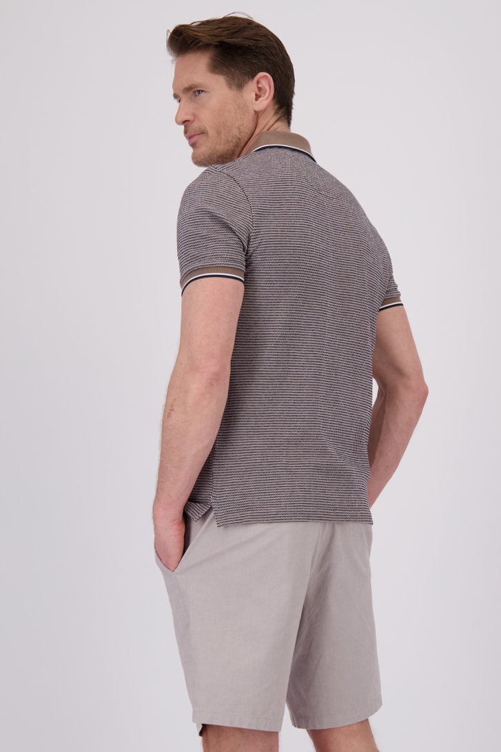 Polo rayé bleu-marron de Dansaert Blue pour Hommes